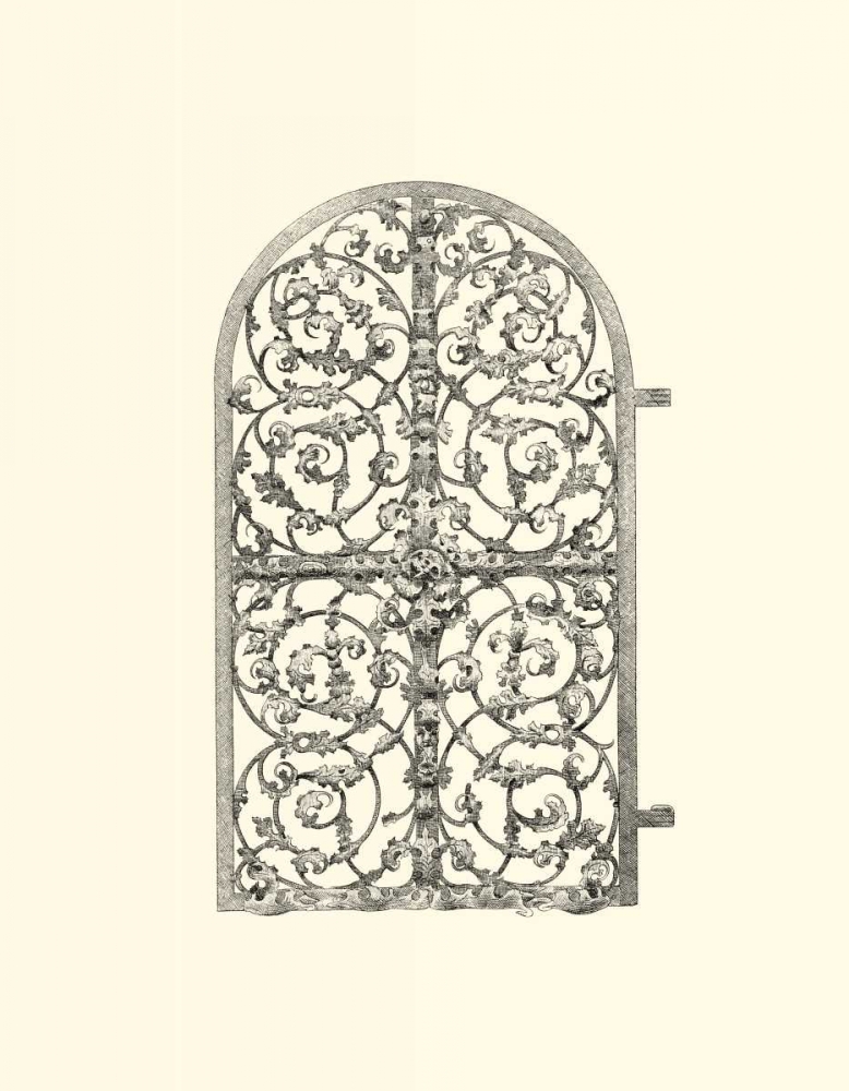Wall art: B-W Wrought Iron Gate VII, by Unknown