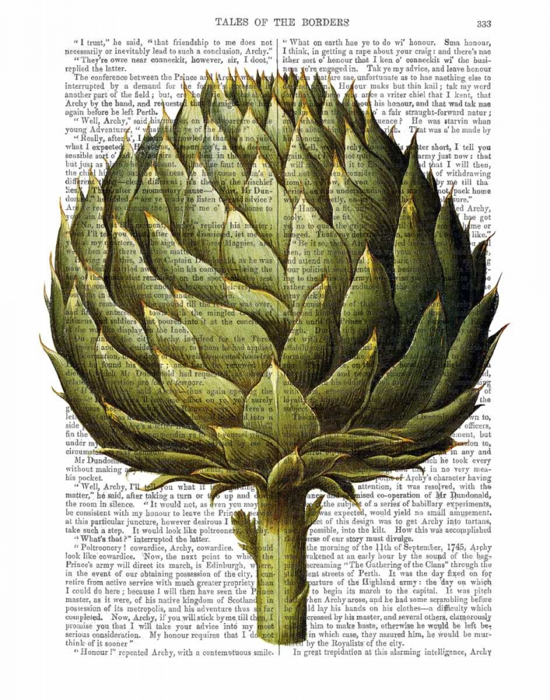 Wall art: Globe Artichoke Print 2, by Fab Funky