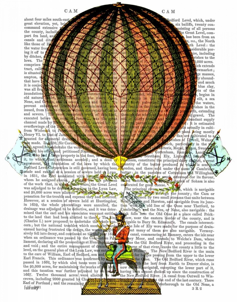 Wall art: Hot Air Balloon Zephire, by Fab Funky