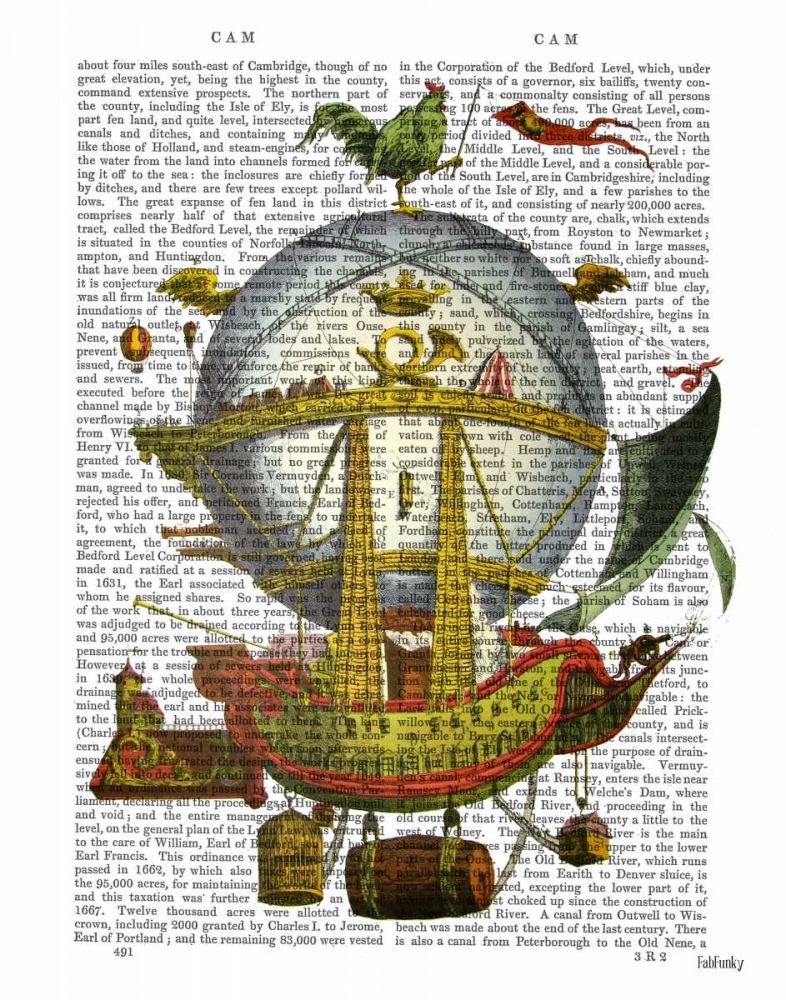 Wall art: Minerve Hot Air Balloon, by Fab Funky