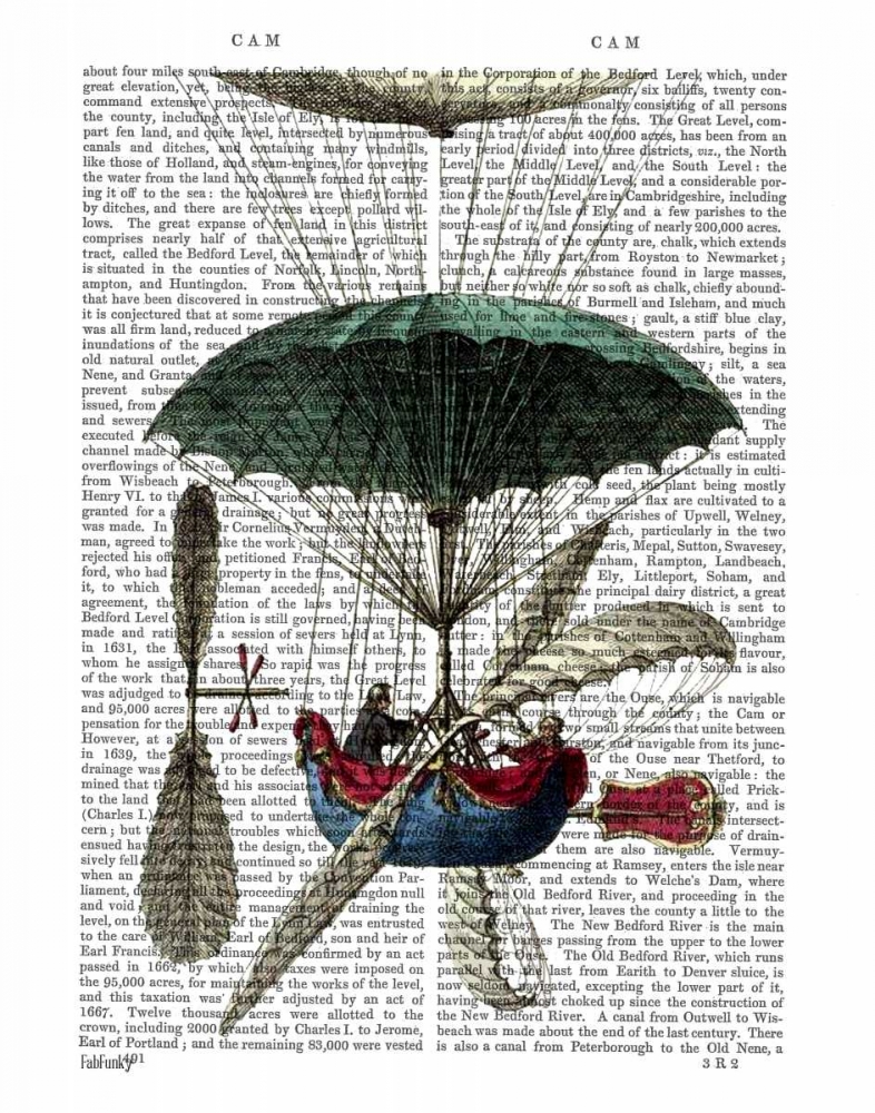 Wall art: Place Du Louvre Hot Air Balloon, by Fab Funky