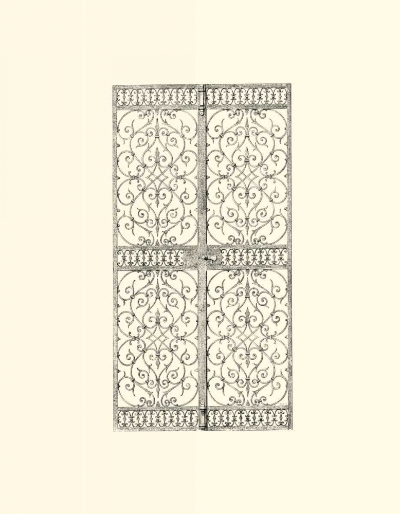 Wall art: B-W Wrought Iron Gate VIII, by Unknown