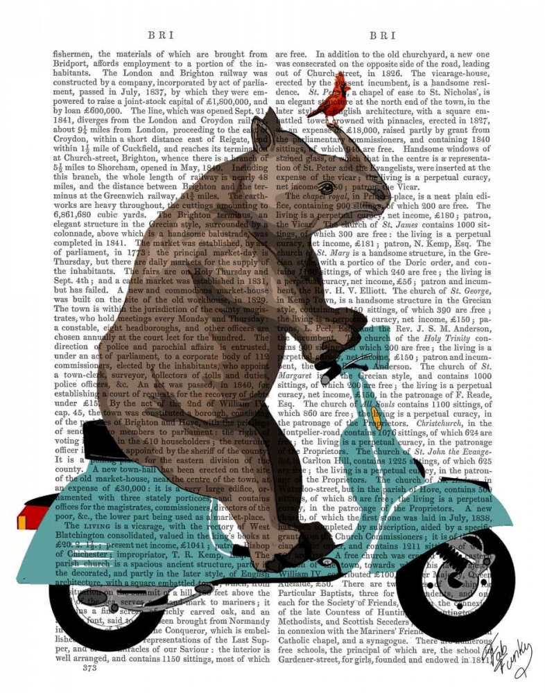 Wall art: Rhino on Moped, by Fab Funky