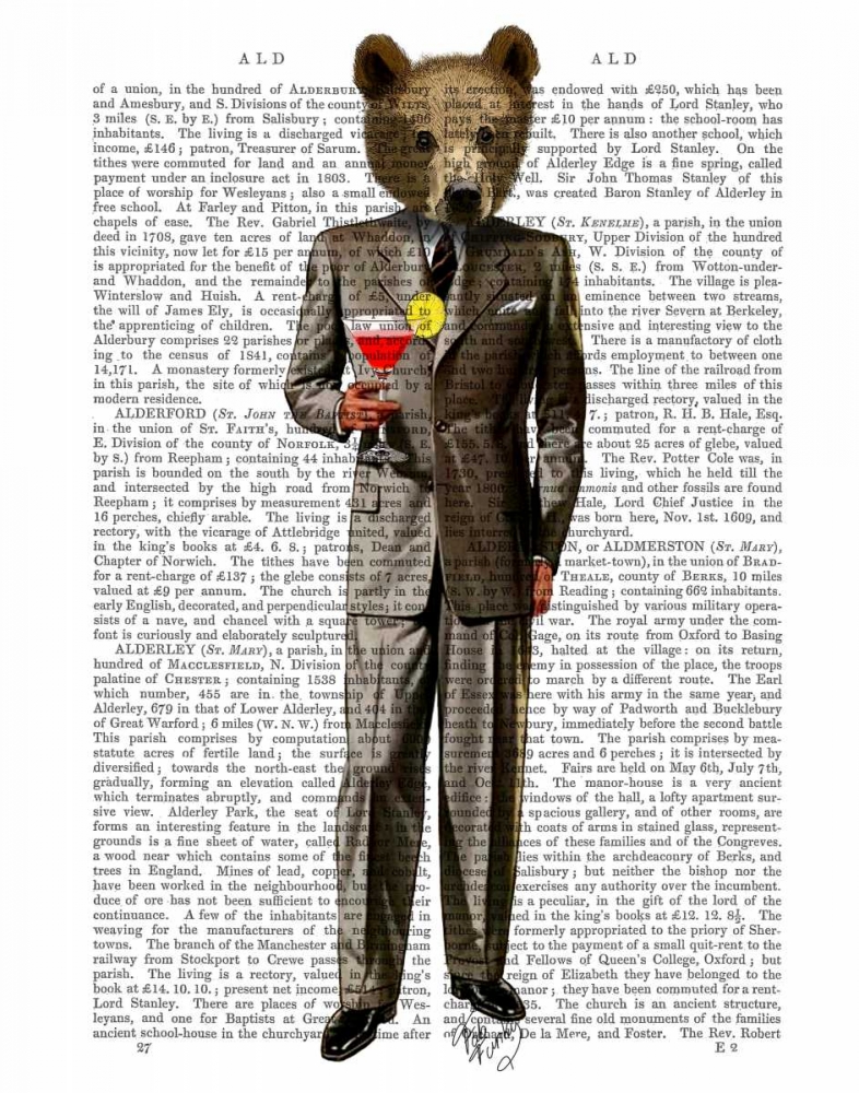 Art Print: Bear with Cocktail