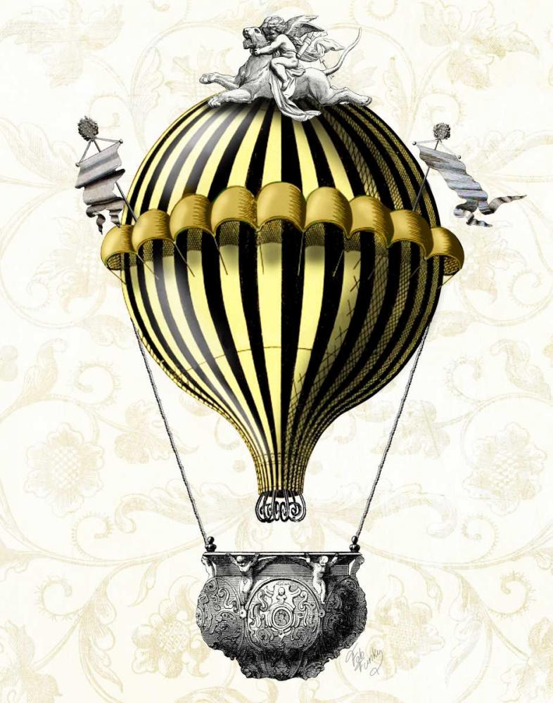 Wall Art Painting id:67931, Name: Baroque Balloon Black Yellow, Artist: Fab Funky