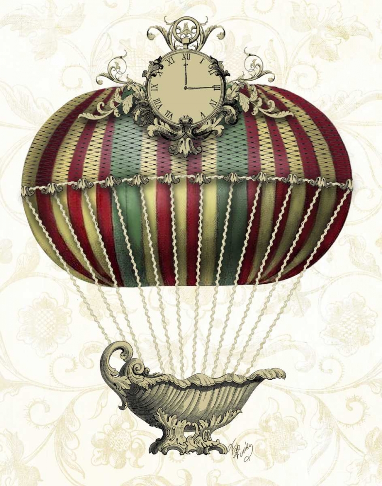 Wall Art Painting id:67932, Name: Baroque Balloon with Clock, Artist: Fab Funky