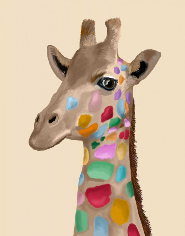 Wall Art Painting id:67939, Name: MultiColoured Giraffe, Artist: Fab Funky
