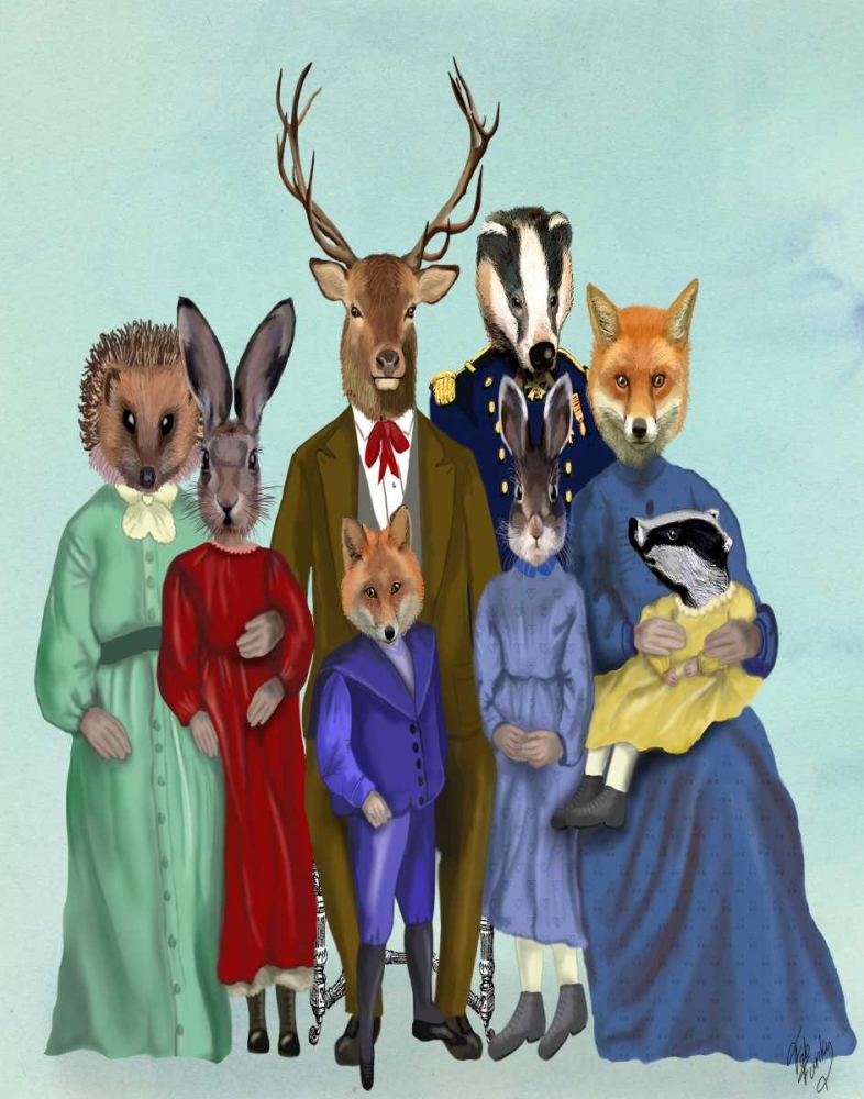 Wall Art Painting id:67941, Name: Woodland Family, Artist: Fab Funky