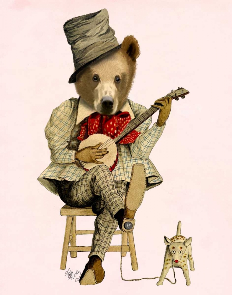 Wall art: Banjo Bear, by Fab Funky