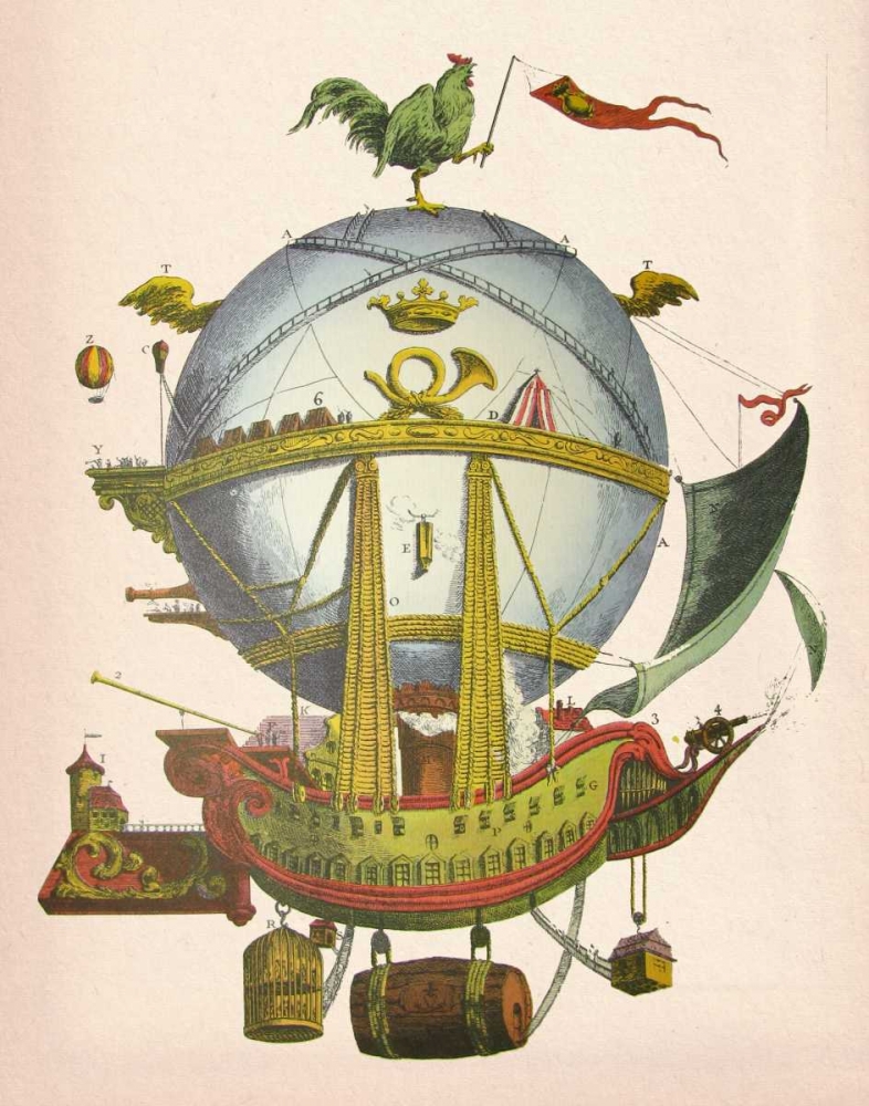 Wall art: Minerve Hot Air Balloon, by Fab Funky