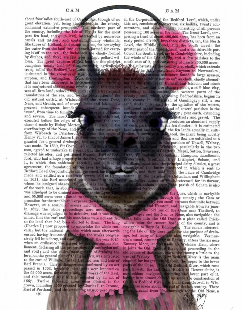 Wall art: Chilly Llama, Pink, by Fab Funky