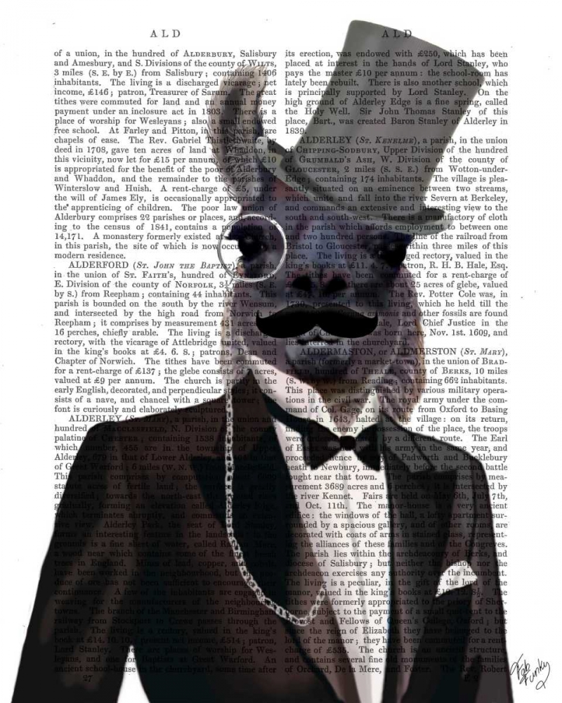 Wall art: Llama in Tuxedo, by Fab Funky