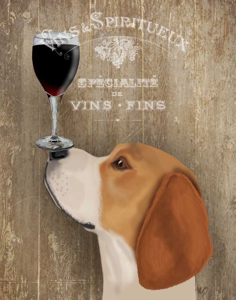 Wall art: Dog Au Vin Beagle, by Fab Funky