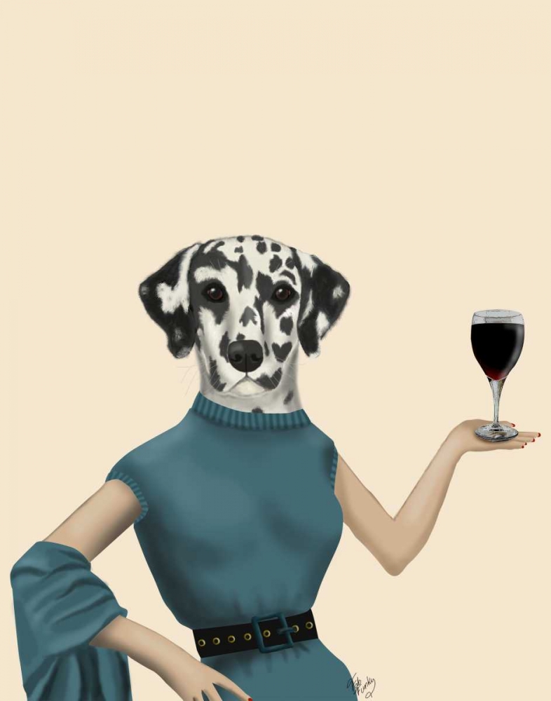 Wall art: Dalmatian Wine Snob, by Fab Funky