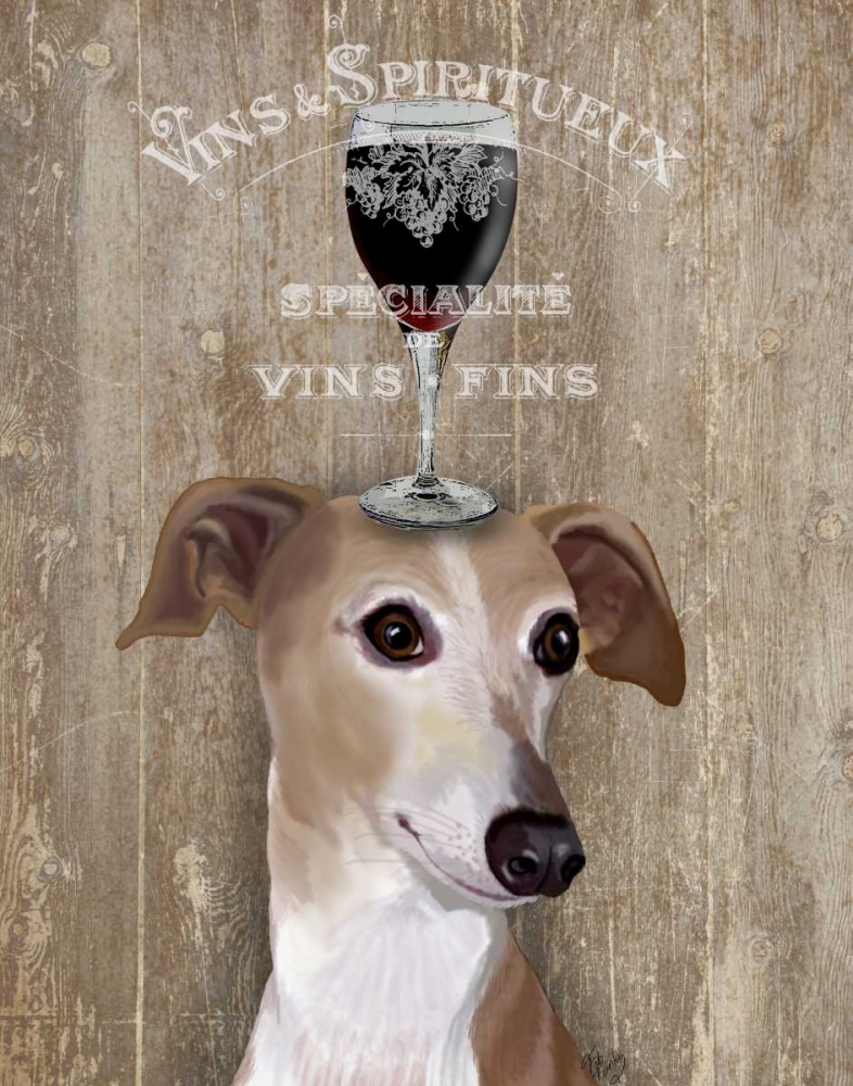 Wall art: Dog Au Vin Greyhound, by Fab Funky