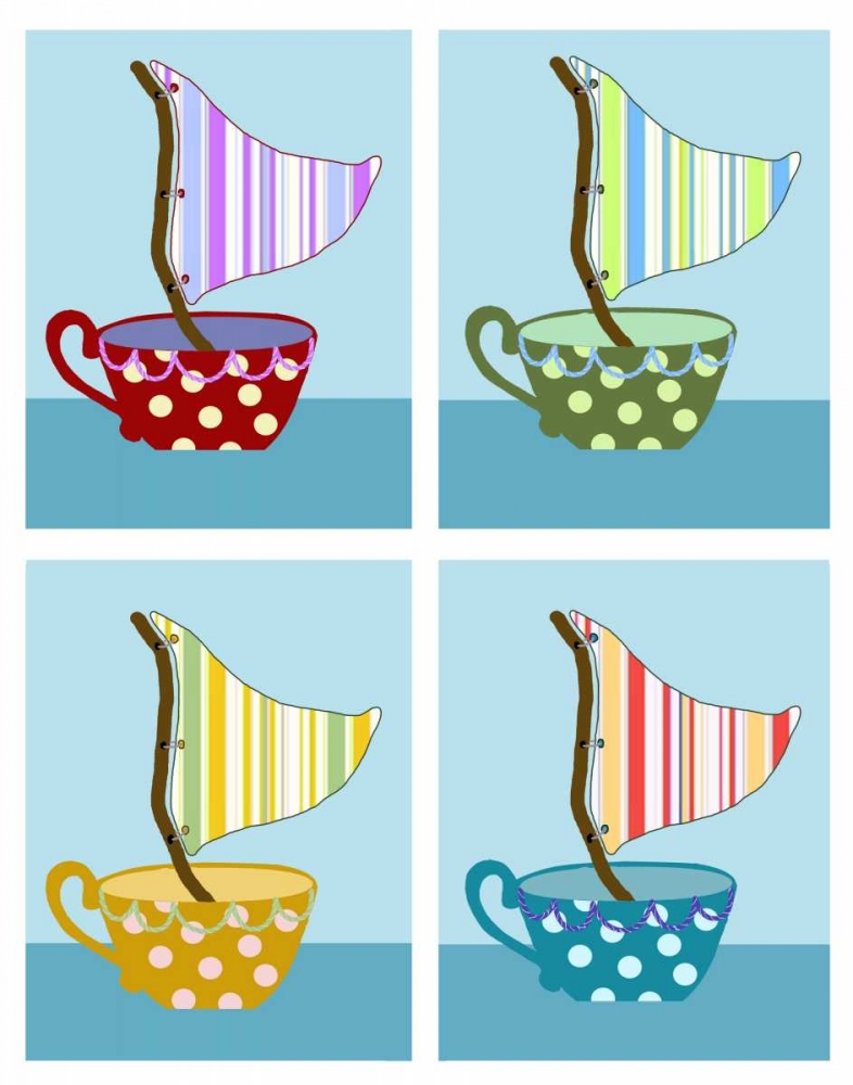 Wall art: Teacups at sea, by Fab Funky