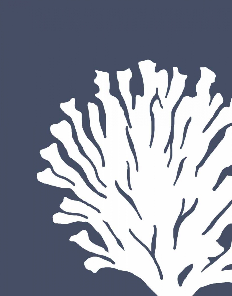 Wall Art Painting id:97802, Name: Corals White on Indigo Blue D, Artist: Fab Funky