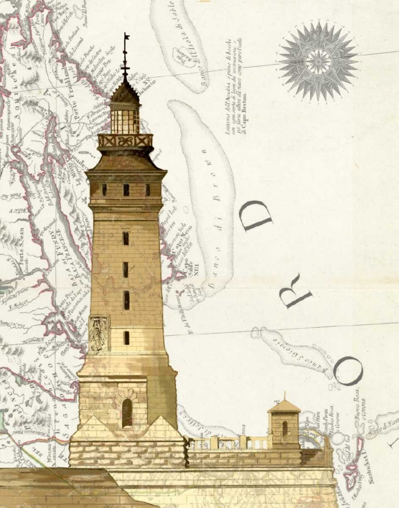 Art Print: Lighthouse On Rock