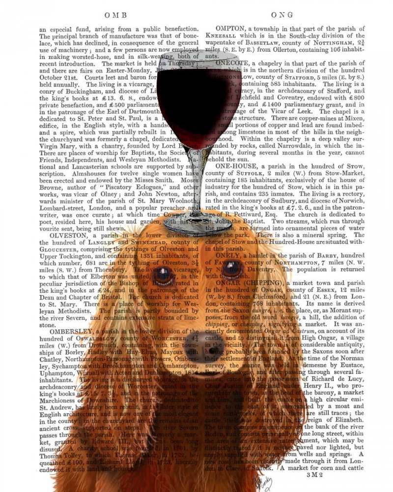 Wall Art Painting id:183959, Name: Dog Au Vin, Cocker Spaniel, Artist: Fab Funky