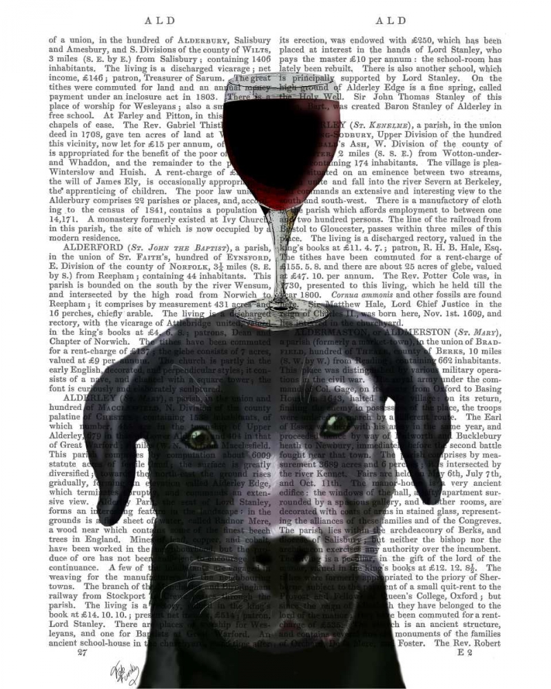 Wall Art Painting id:183961, Name: Dog Au Vin, Black Labrador, Artist: Fab Funky