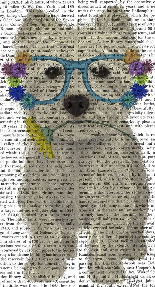 Wall Art Painting id:236542, Name: West Highland Terrier Flower Glasses, Artist: Fab Funky