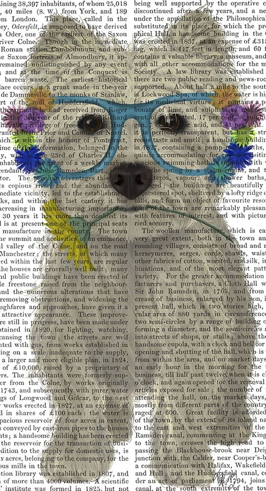 Art Print: West Highland Terrier Flower Glasses