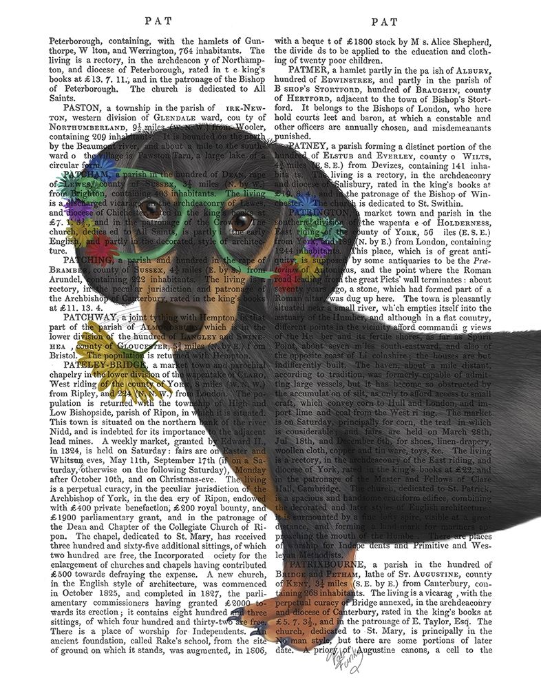 Art Print: Dachshund Flower Glasses