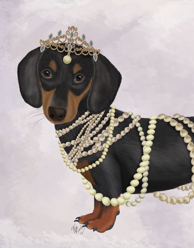 Art Print: Dachshund and Tiara