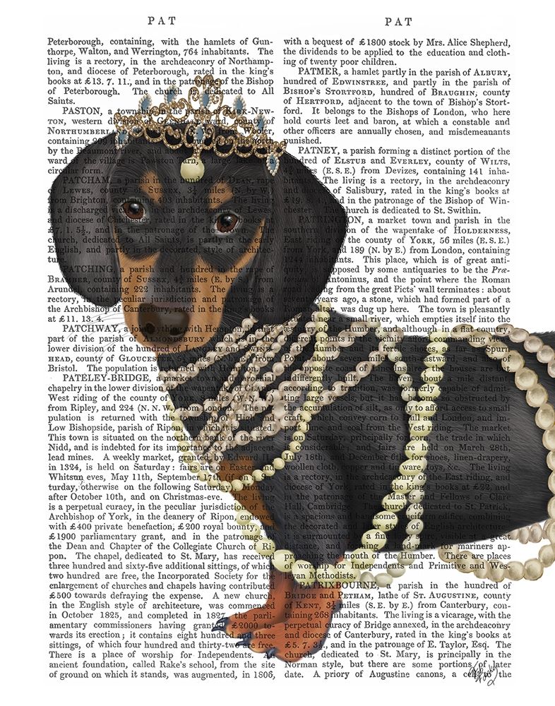 Art Print: Dachshund and Tiara