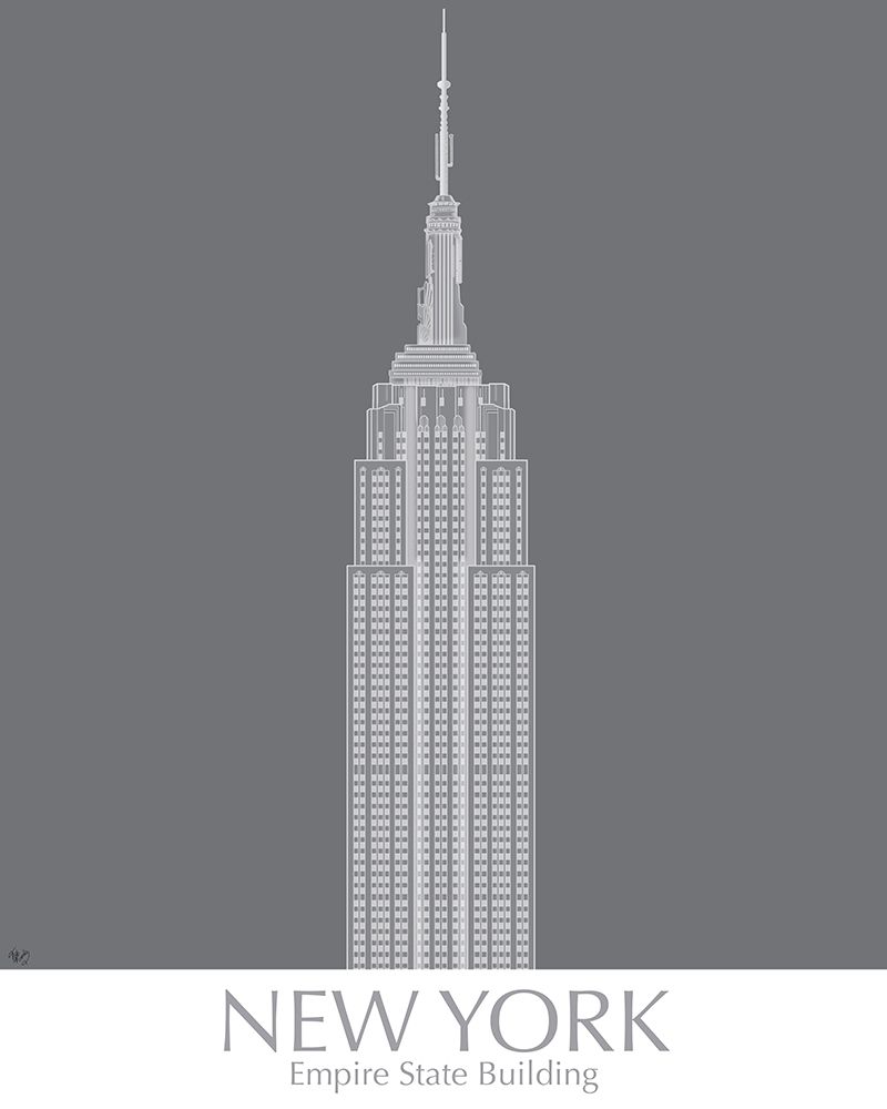 Art Print: New York Empire State Building Monochrome