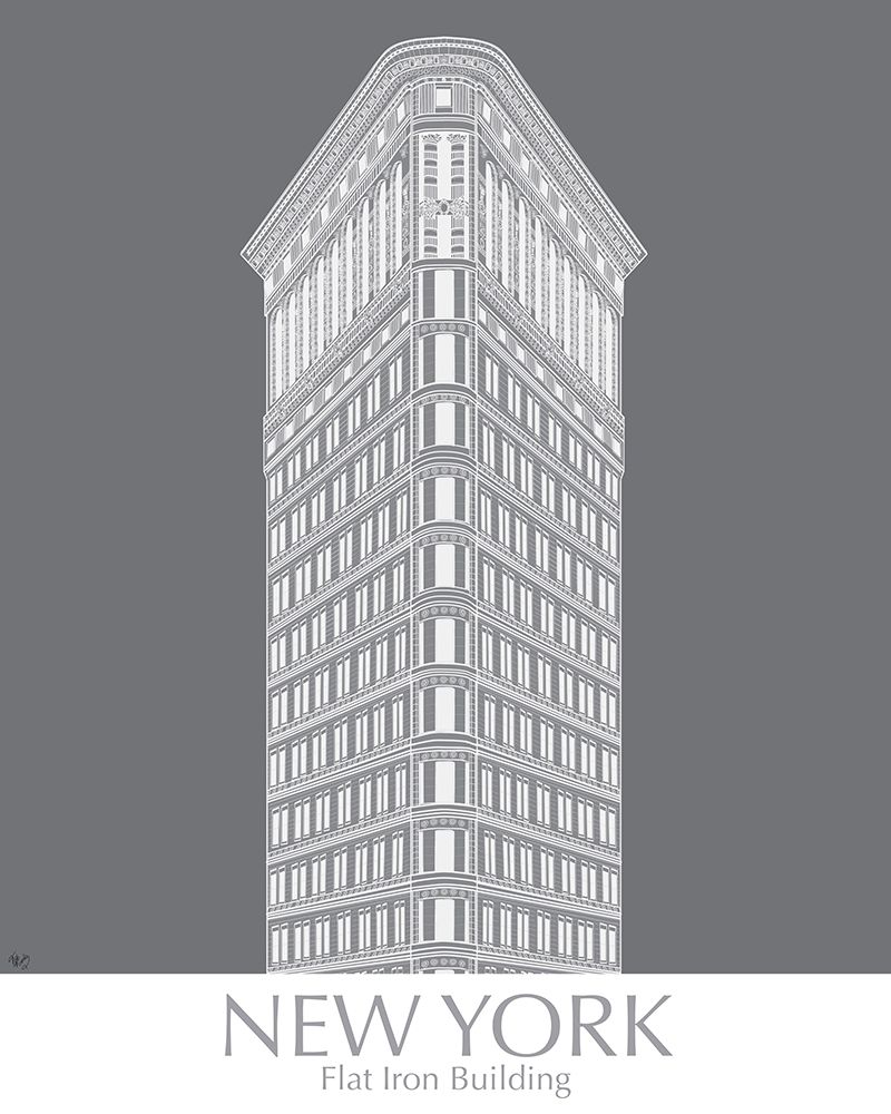 Art Print: New York Flat Iron Building Monochrome