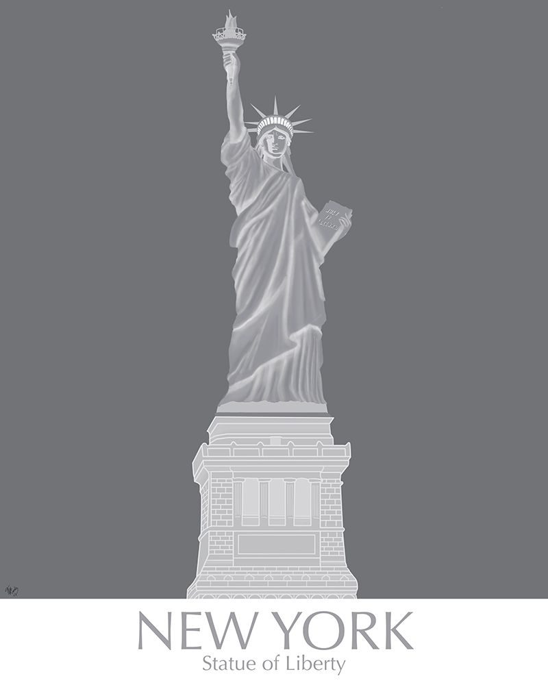 Art Print: New York Statue of Liberty Monochrome