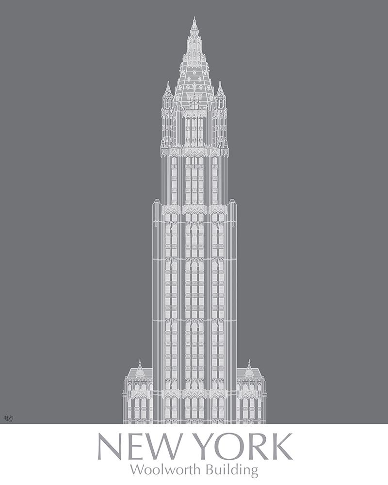 Art Print: New York Woolworth Building Monochrome