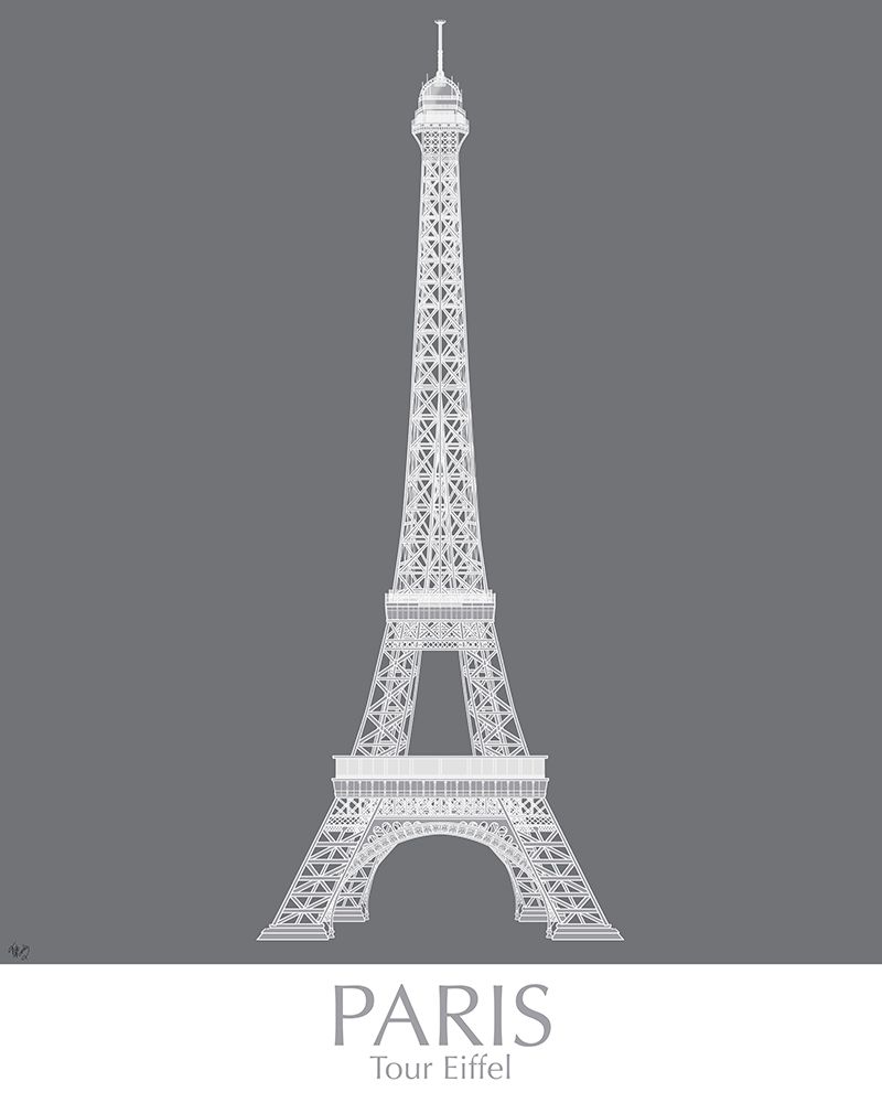 Art Print: Paris Eiffel Tower Monochrome
