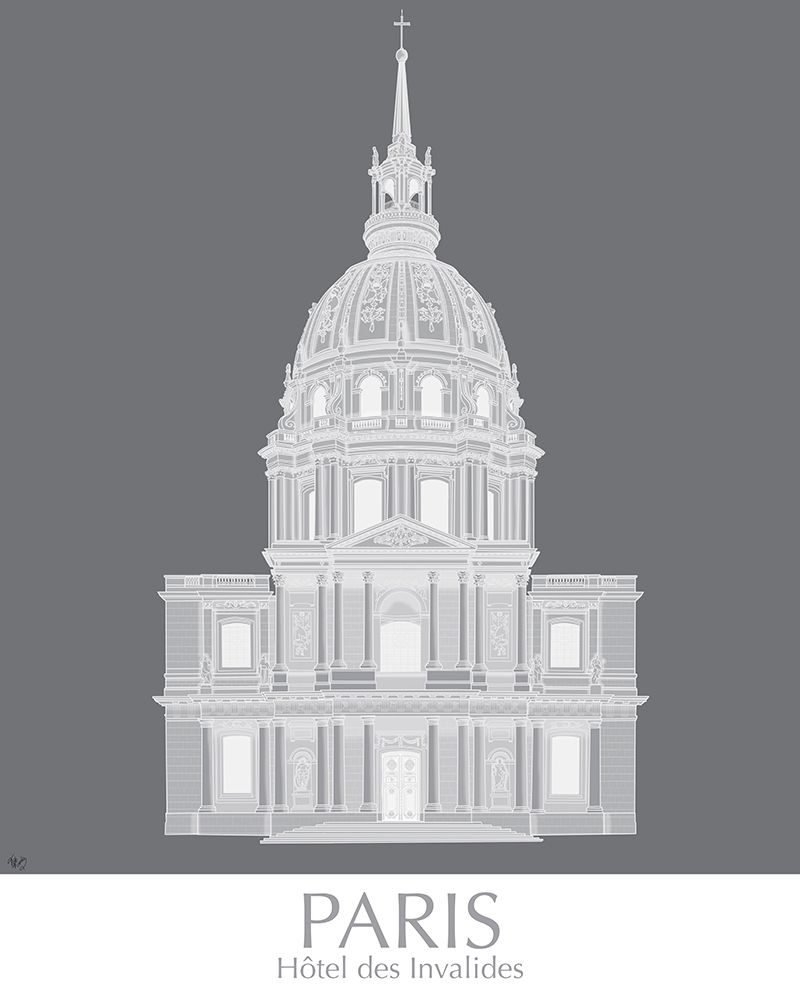 Art Print: Paris Les Invalides Monochrome