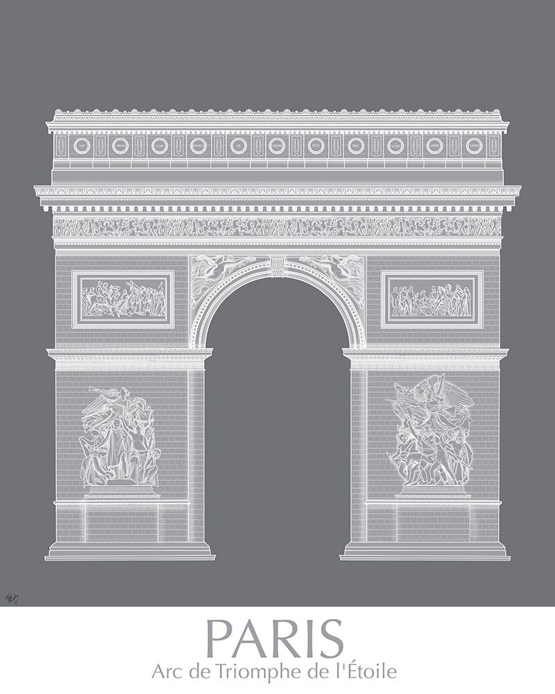 Art Print: Paris Arc De Triomph Monochrome