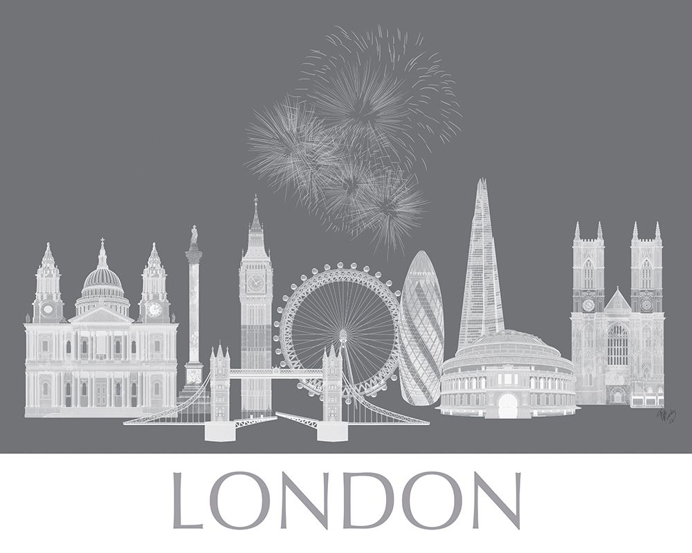 Art Print: London Skyline Monochrome