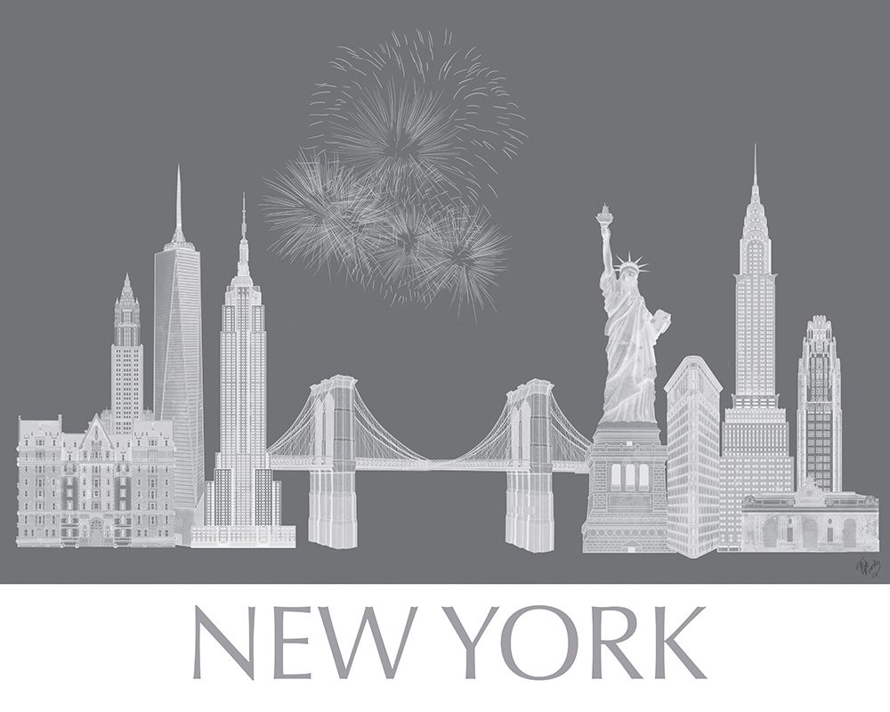 Art Print: New York Skyline Monochrome