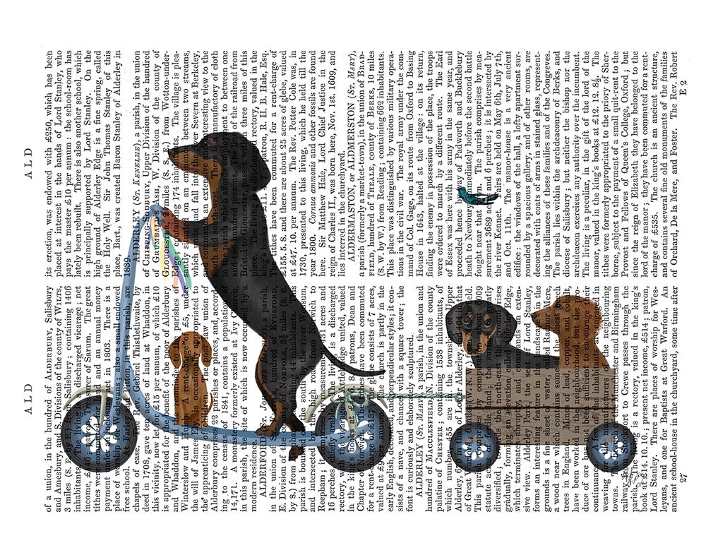 Art Print: Dachshund Scooter