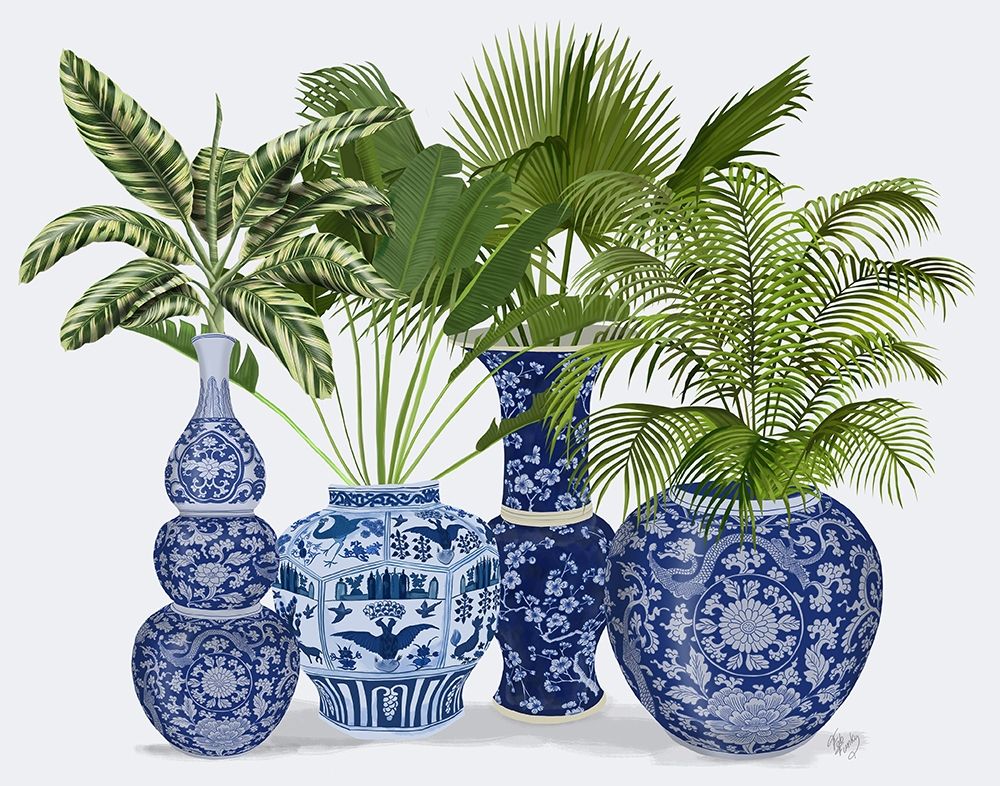 Wall art: Chinoiserie Vase Group 1, by Fab Funky