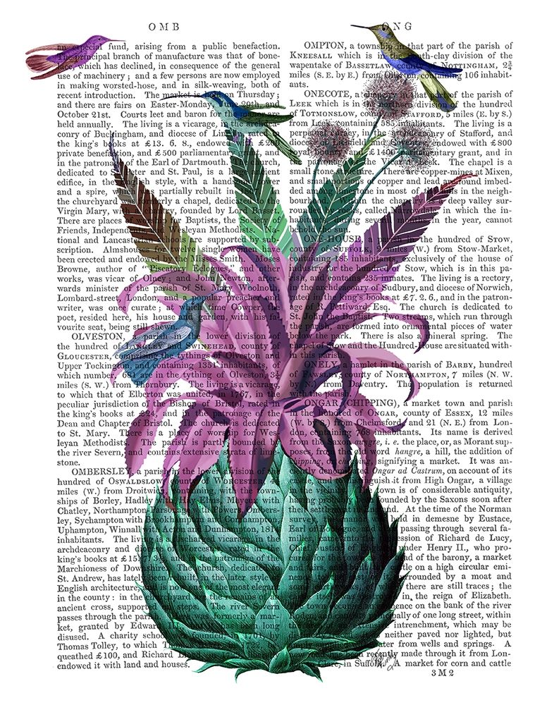 Wall Art Painting id:314601, Name: Tropical Artichoke Book Print, Artist: Fab Funky