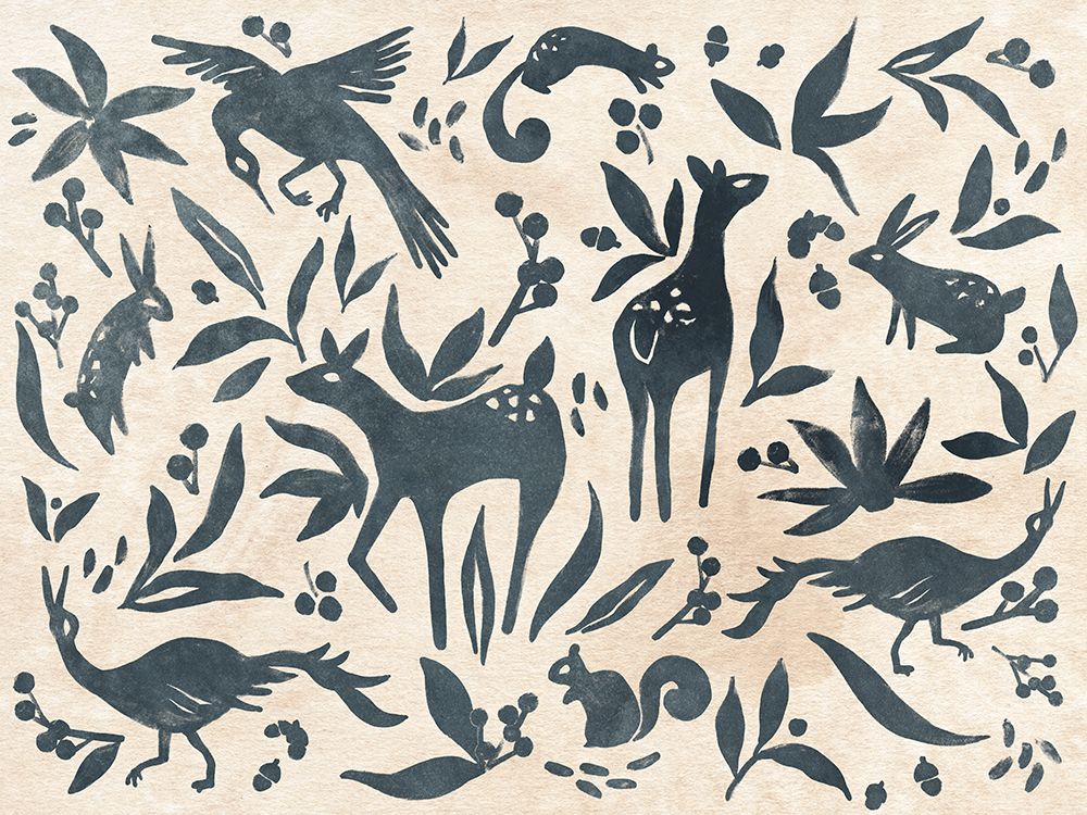 Wall art: Woodland Woodblock I, by Vess, June Erica