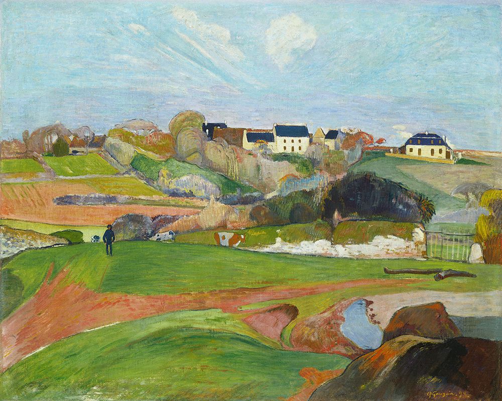 Wall Art Painting id:535116, Name: Landscape at Le Pouldu, Artist: Gauguin, Paul