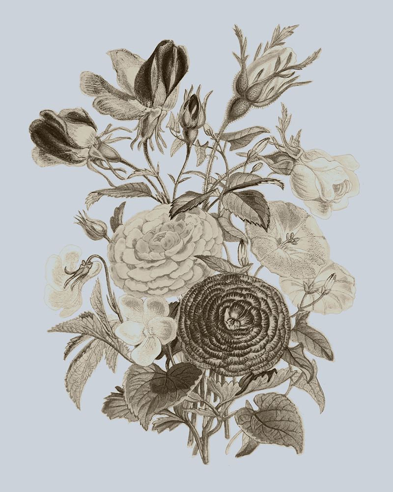 Art Print: Antique Floral Spray I