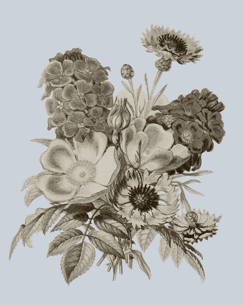 Art Print: Antique Floral Spray II