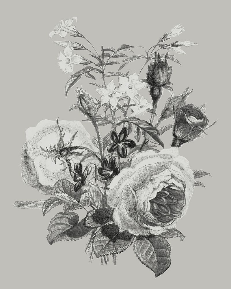Art Print: Antique Floral Spray III
