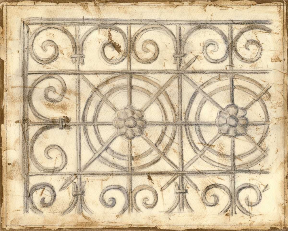 Wall Art Painting id:73094, Name: Decorative Iron Sketch I, Artist: Meagher, Megan