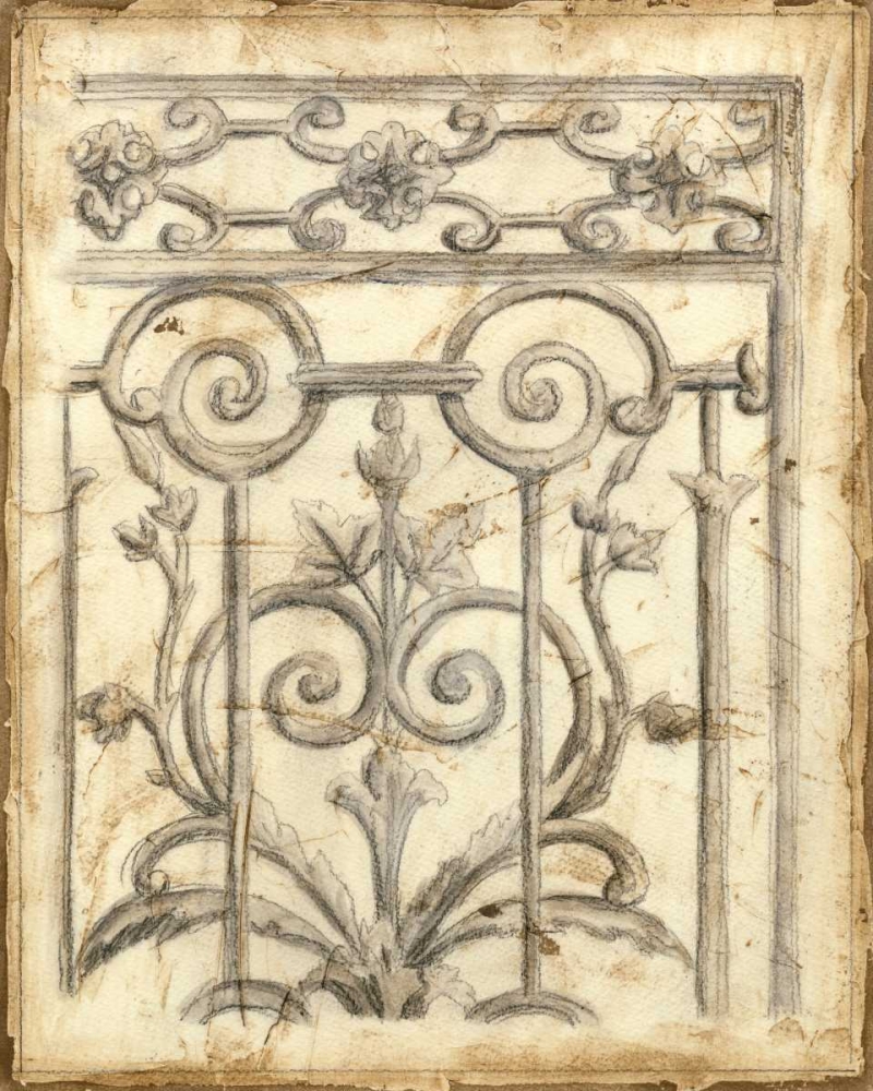 Wall Art Painting id:73095, Name: Decorative Iron Sketch II, Artist: Meagher, Megan