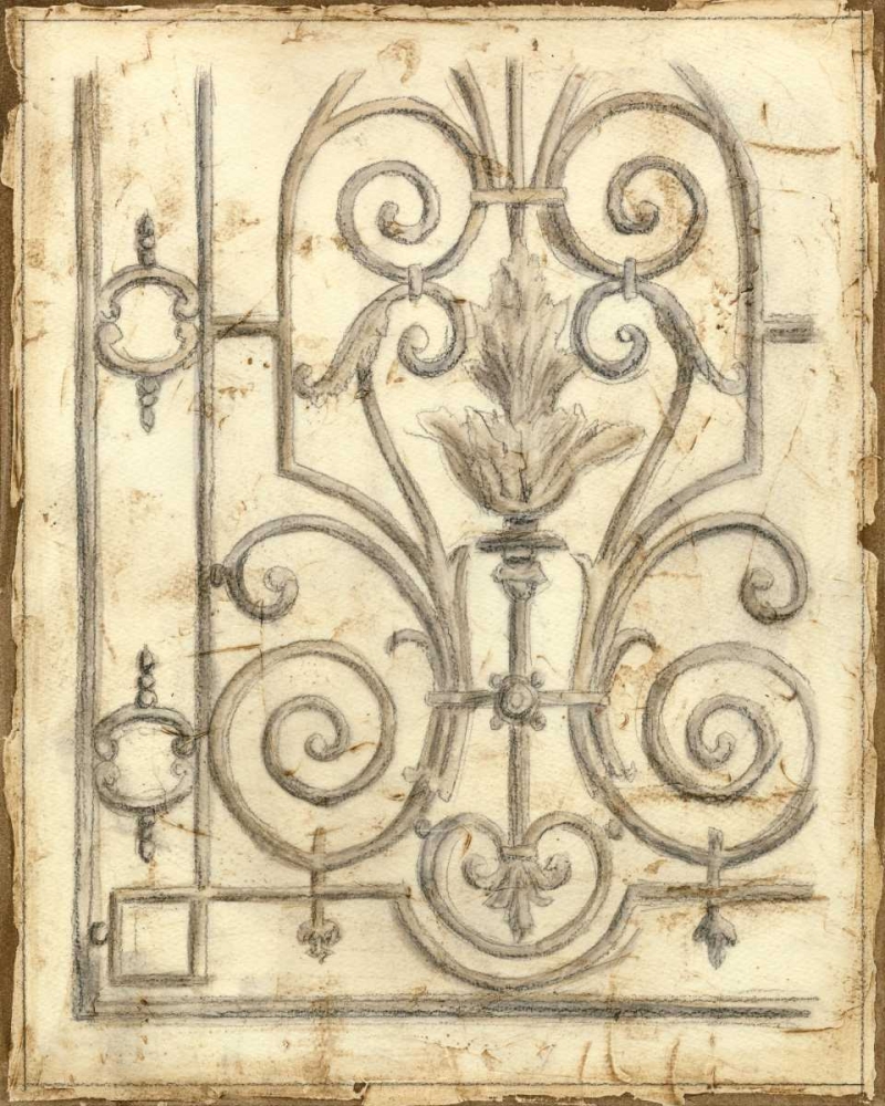 Wall Art Painting id:73096, Name: Decorative Iron Sketch III, Artist: Meagher, Megan