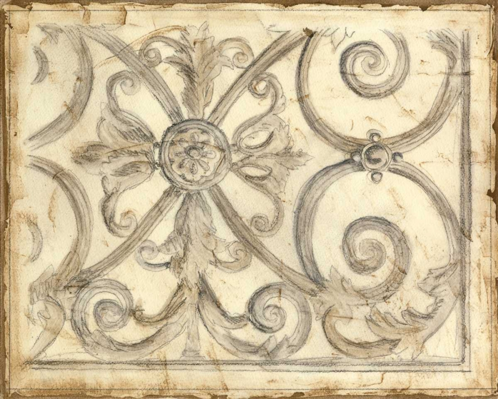 Wall Art Painting id:73097, Name: Decorative Iron Sketch IV, Artist: Meagher, Megan